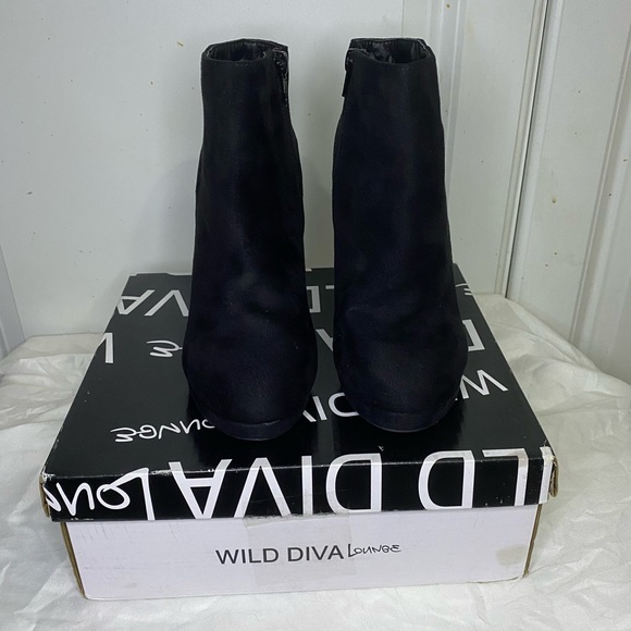 Wild Diva Faux Suede Ankle Heel Boots - Picture 2 of 11